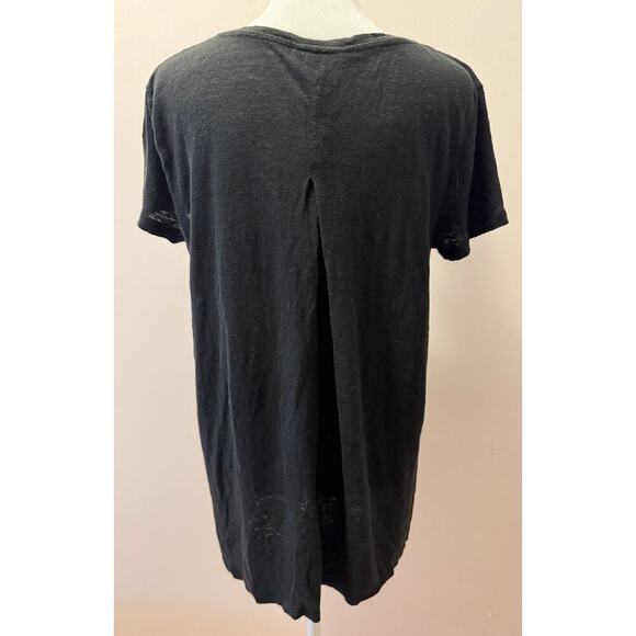 J. JILL 100% Linen Henley Style Shortsleeve Top T-Shirt Tee Oversized Size S - Picture 2 of 3